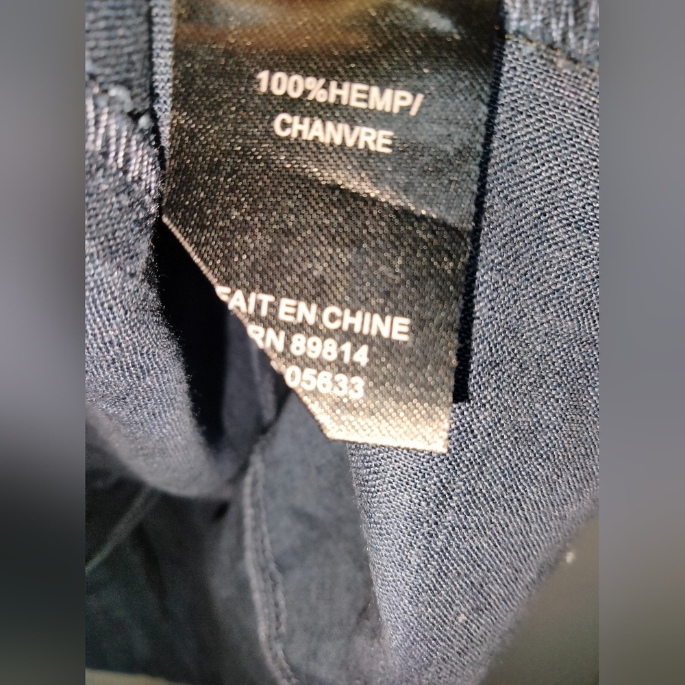 Stella Carakasi (Size S) Navy Blue 100% Hemp Button Down Front Tiburon Tunic Top - Picture 8 of 15